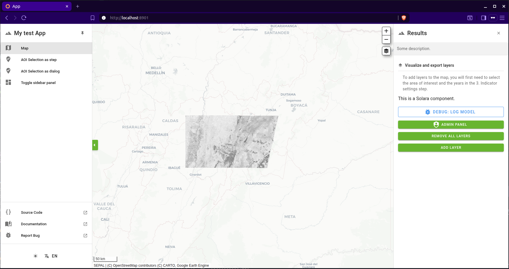 Map application in light theme